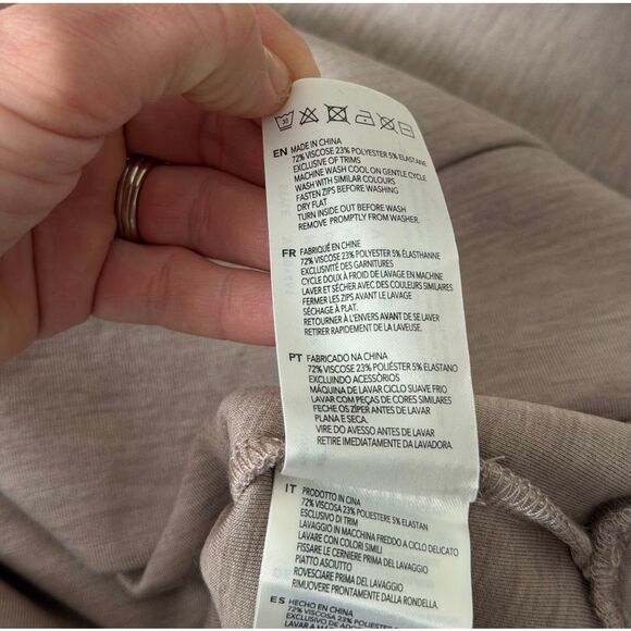 NWOT VARLEY Set Double Soft The Wide Leg Pant 28" Hawley Half Zip Sweat XL Taupe - Picture 16 of 16